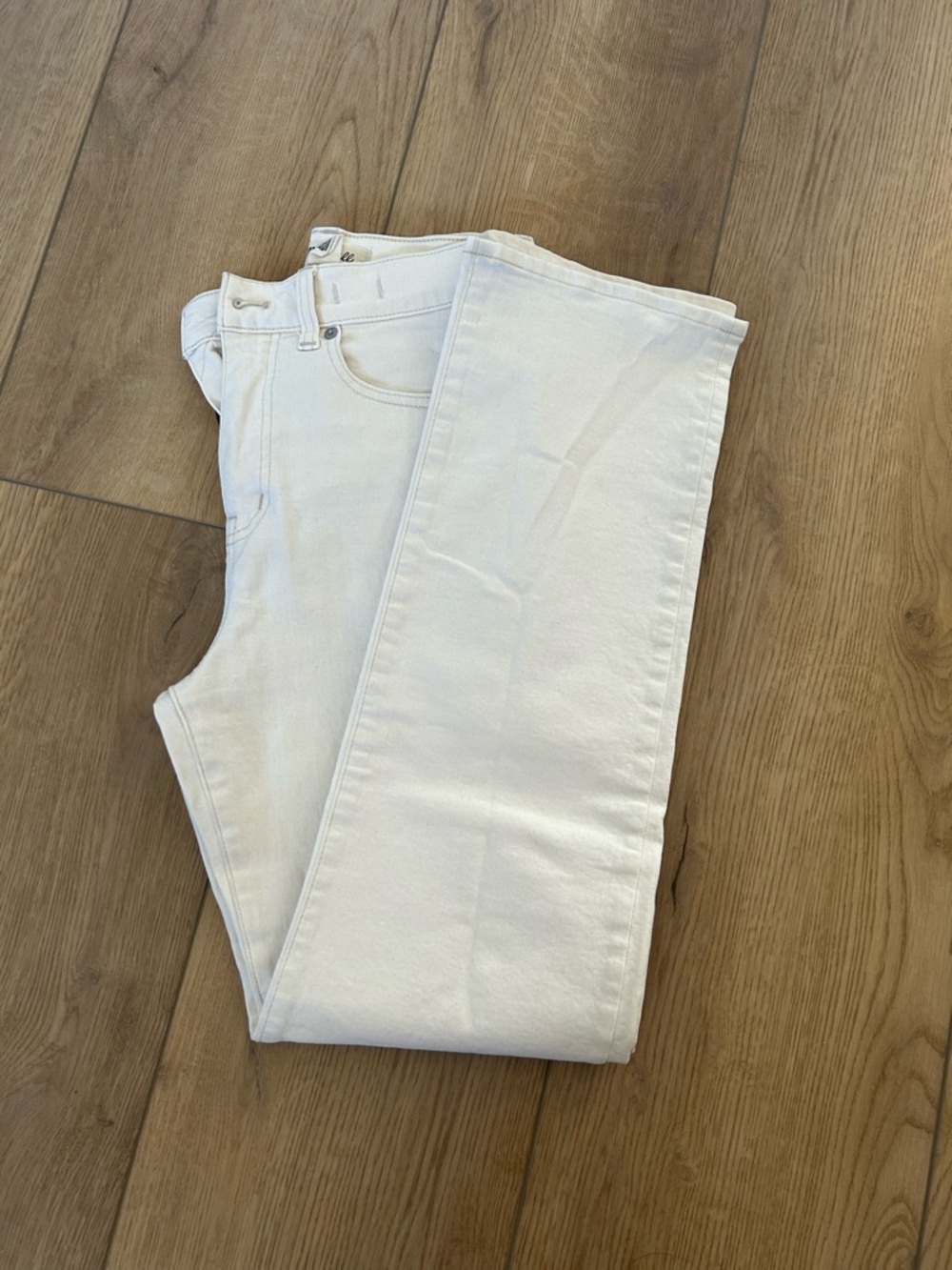 Madewell cream straight jean